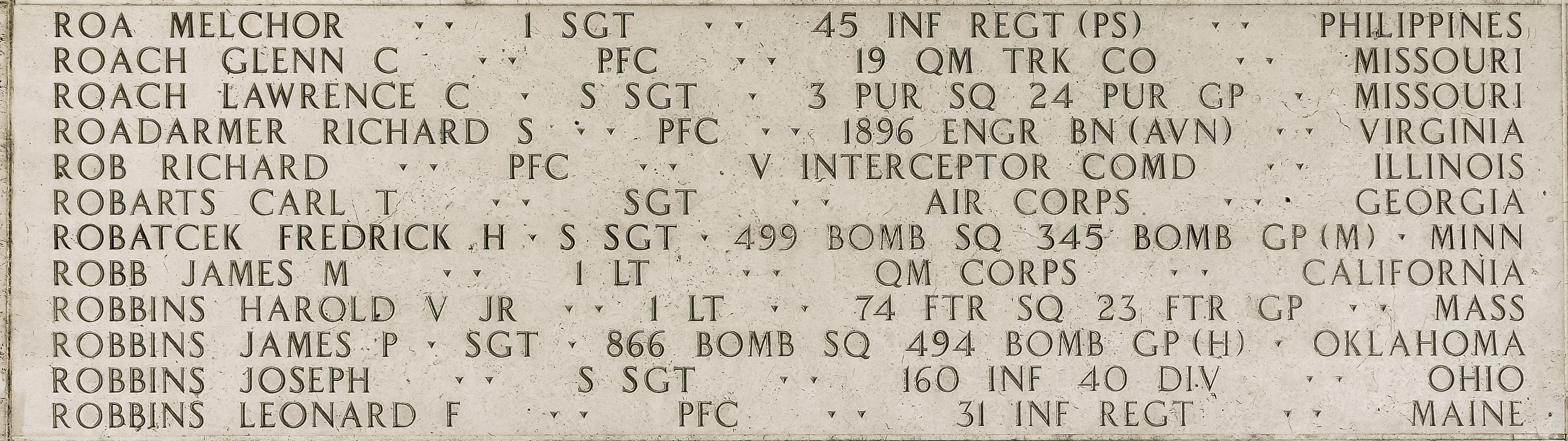 Richard S. Roadarmer, Private First Class